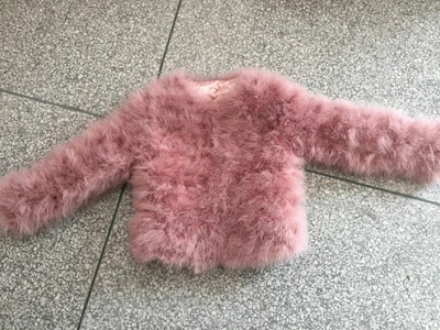 dark pink Соблазнительное Женское пальто из страусиной шерсти с натуральным мехом, Женское пальто из натурального пера, короткое, размера плюс 7XL, зимняя Праздничная куртка с длинным рукавом - Цвет: dark pink