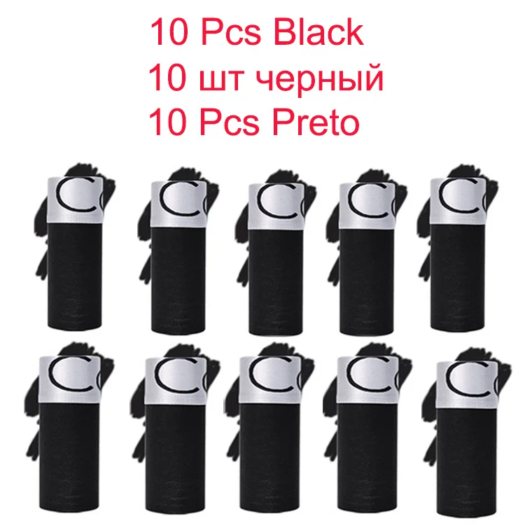 10 Pcs Black 10 шт./лот, мужские боксеры, хлопковое Мужское нижнее белье, боксеры, дышащие мужские боксеры, одноцветные трусы, удобные брендовые шорты Jdren - Цвет: 10 Pcs Black