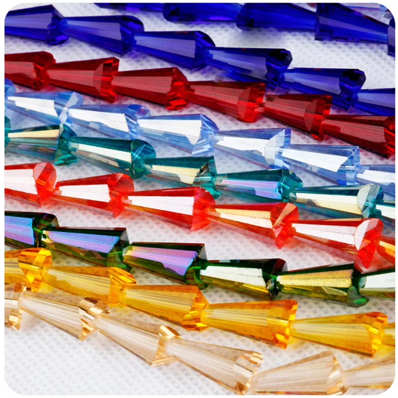

200pcs mix Top quality Tower shape Upscale Austrian crystal beads conical loose bead glass ball 4*8mm.6*12mm.8*16mm bracelet DIY
