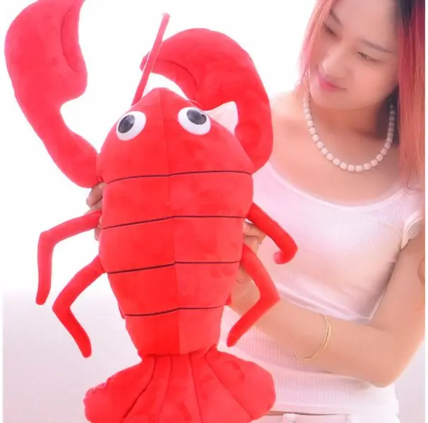 

large 60cm cartoon red lobster plush toy soft pillow birthday gift b0300