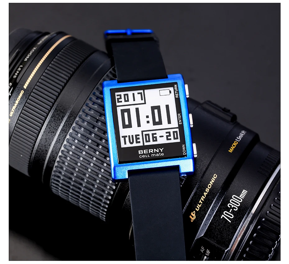 Ролевые роскошные часы Digita электронные чернила reloj hombre мужские ретро цифровые электронные наручные часы e-Ink E003 часы Кубка мира