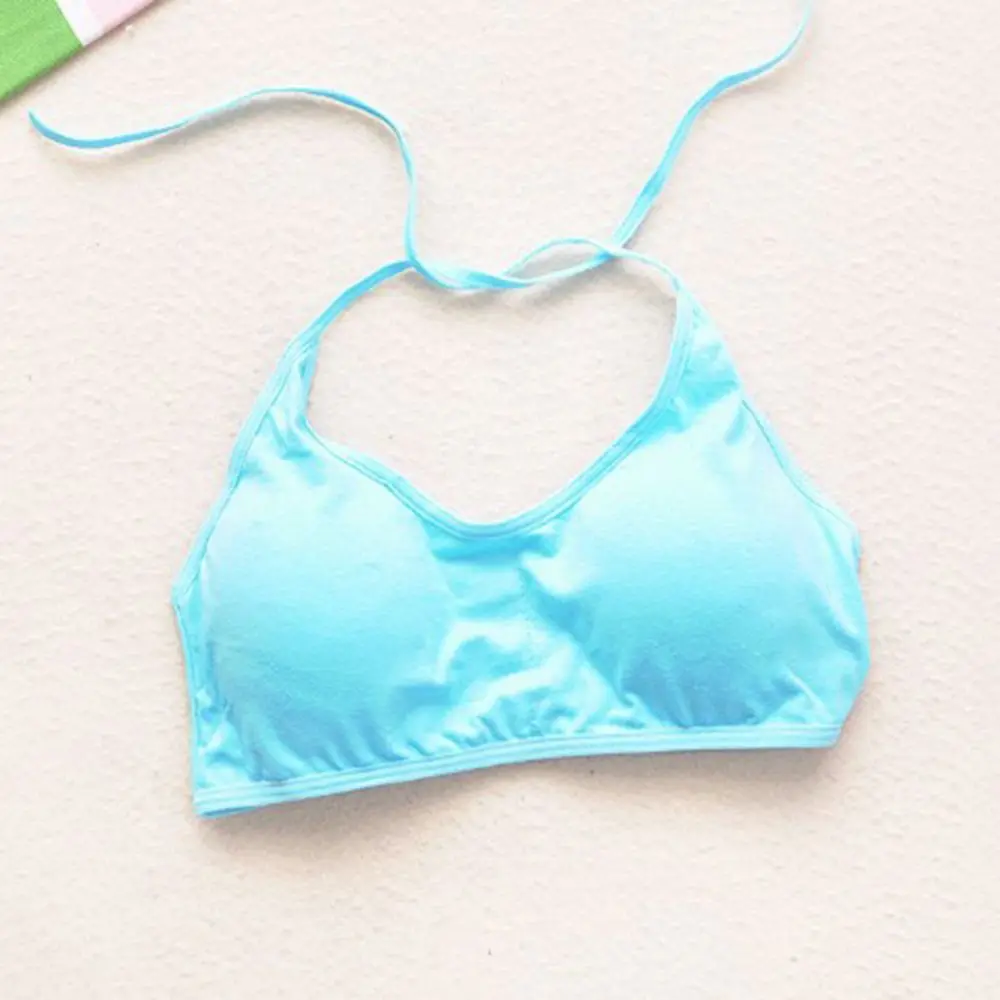 light blue Горячая Распродажа, 1 шт., милый, разноцветный, регулируемый, хлопковый, мягкий, один размер, спортивный бюстгальтер, милый, летний, модный, со съемными лямками - Цвет: light blue