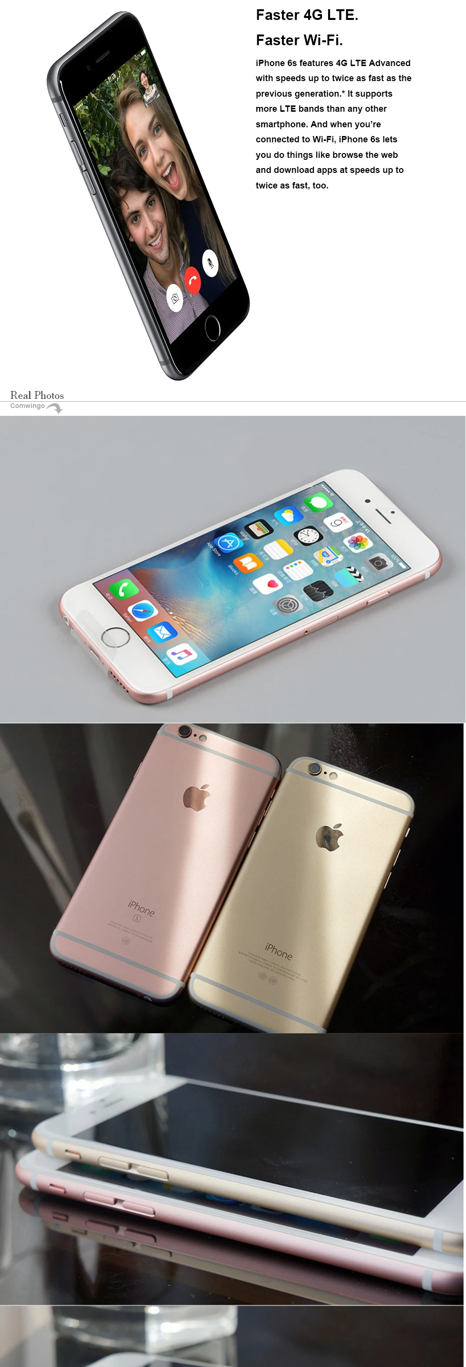 Разблокированный Apple iphone 6s 2 Гб Оперативная память 16 Гб/64/128 ГБ Встроенная память IOS Двухъядерный 4,7 ''12.0MP Камера A9, сеть 4G LTE, мобильный телефон iphone 6s