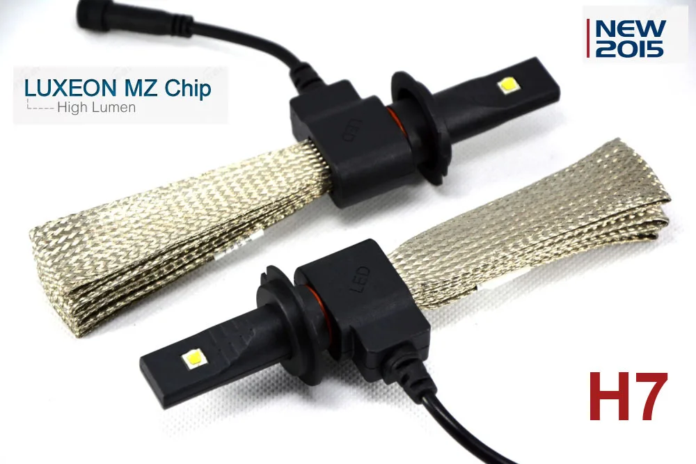 1 компл. H7 40 Вт 5000LM G5 светодиодные фары Тонкий Conversion Kit безвентиляторный lumiled luxeon MZ