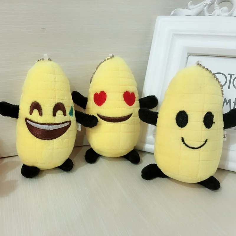 12 см Kawaii кукурузный меховой шарик-подвеска мягкий мультфильм 5 стилей Экспрессия Кукуруза чучела кукла-брелок для ключей сумка игрушки-брелоки детские подарки на день рождения