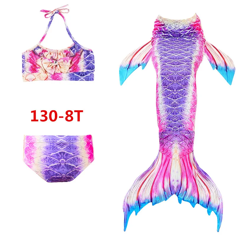 Like photo 130 Новые Детские Моноласты хвост русалки купальный костюм От 4 до 12 лет Детская одежда для девочек костюмы для плавания детские купальный костюм бикини купальный костюм русалки 3 шт./компл - Цвет: Like photo 130