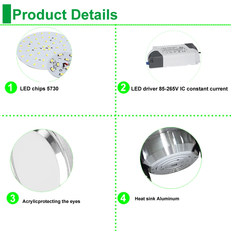 Приглушаемый светодиодный потолочный светильник 3 Вт 5 7 9 12 квадратная утопленная