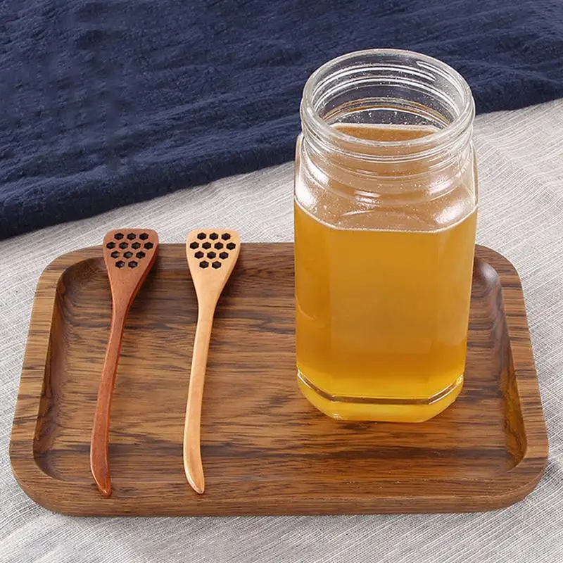 Практичный ложки с длинной ручкой деревянная ложка для меда палочка