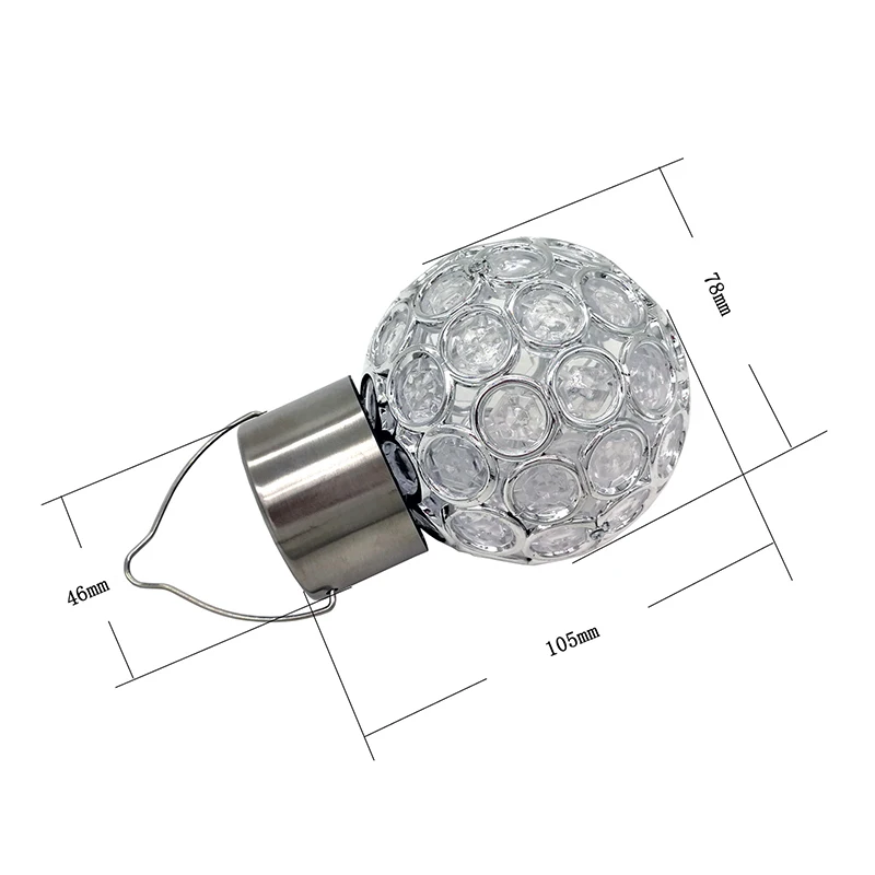 Светодиодный круглый шаровой светильник s разноцветный солнечный