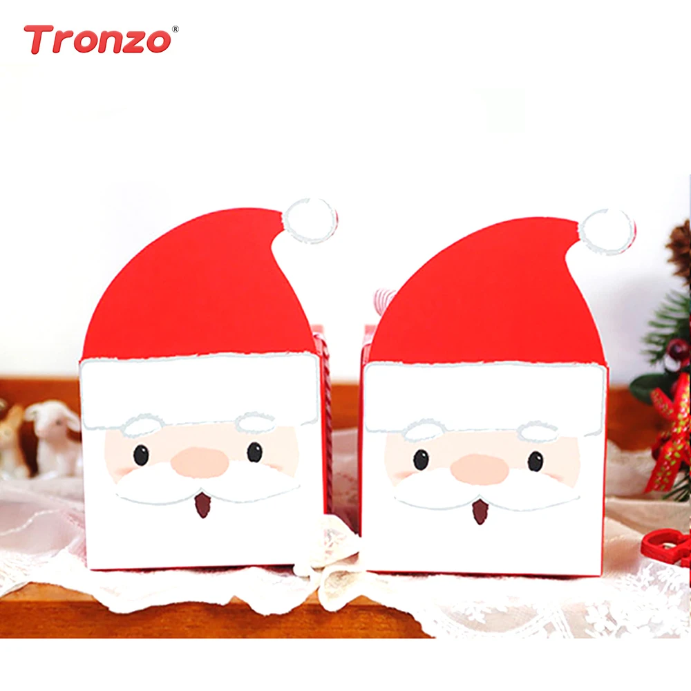 

Tronzo Christmas Gift Box Christmas Party Supplies Paper 4PCS Santa Claus Merry Christmas Candy Box Xmas Decor For Home New Year