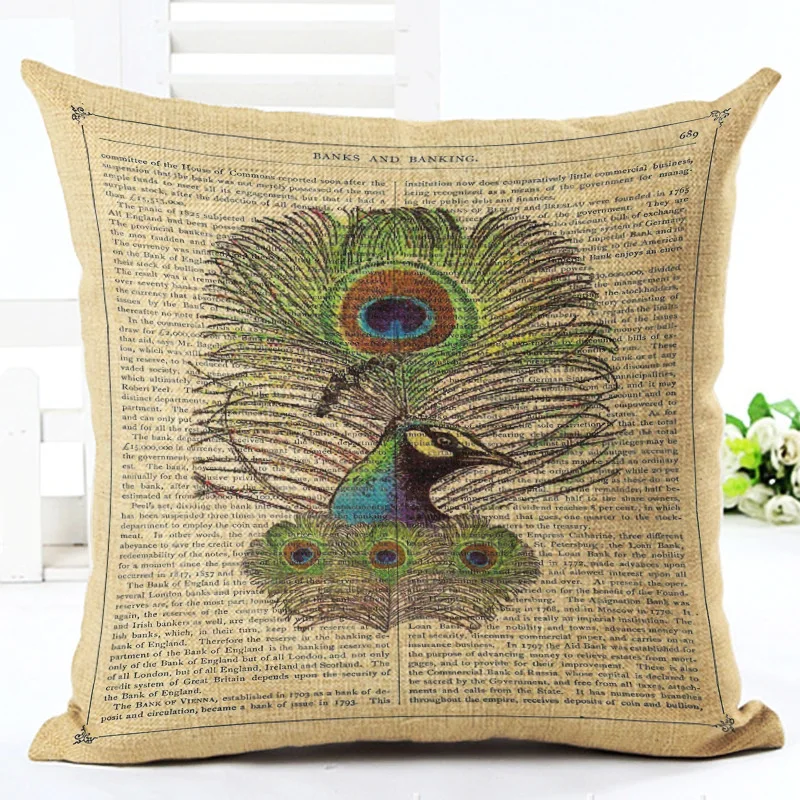 2017 новое поступление лидер продаж серия павлин с принтом льняной Хлопковый чехол