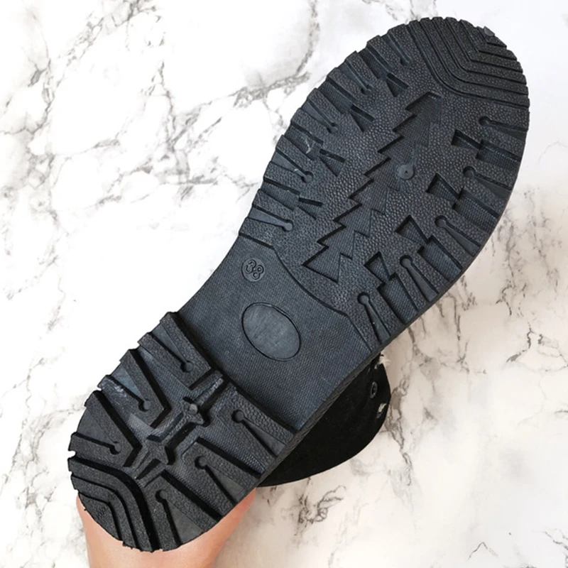 VTOTA Women Snow Boots Warm Winter Boots Botas Mujer Flat Lace Up Fur Ankle Boots Platform Ladies Winter Shoes Black H189