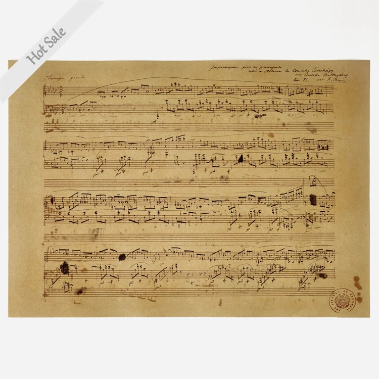 Винтаж плакат ретро живопись классический лист в виде скрипичного ключа таблицу