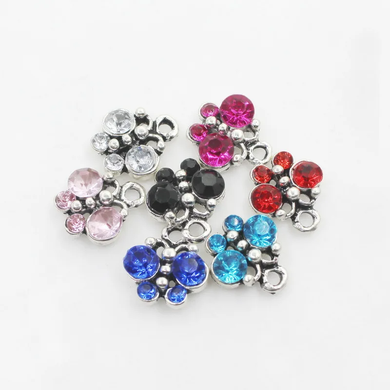 Подвеска в виде бабочки с кристаллами 20 шт./лот|Шармы| |