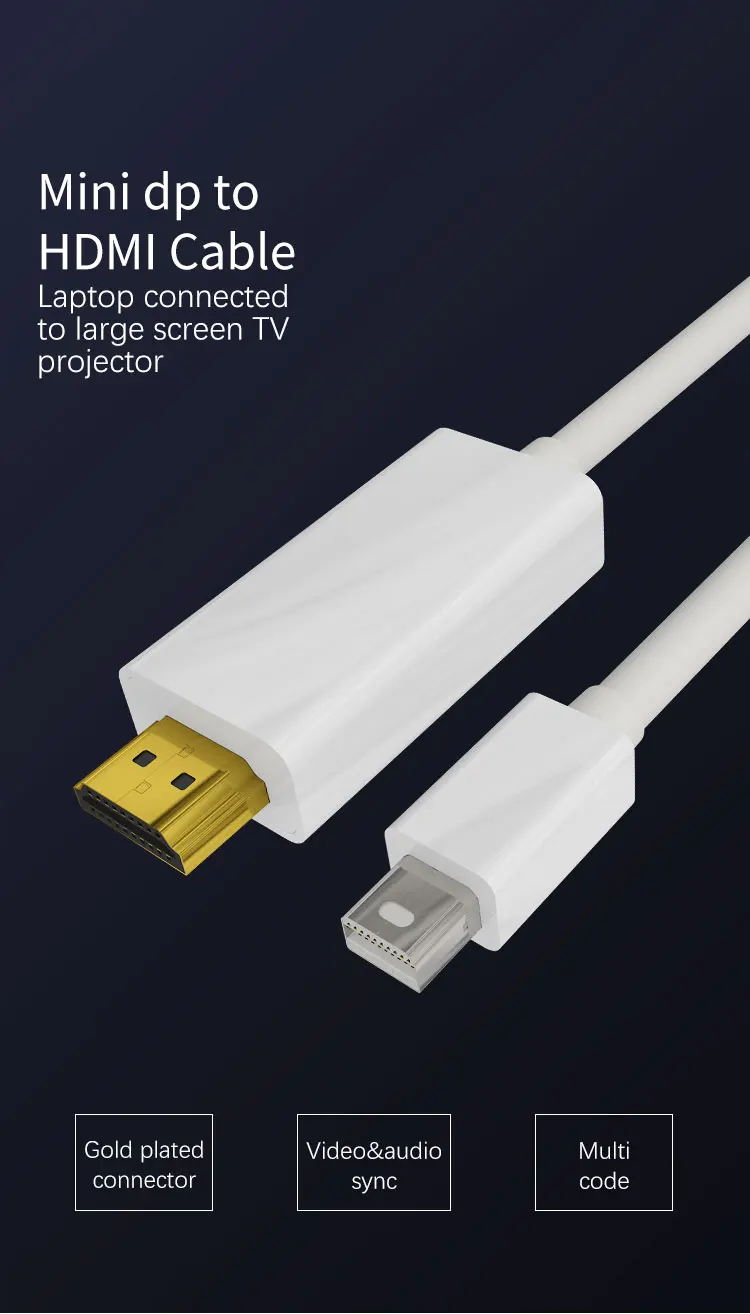 Mini Displayport к HDMI кабель между штыревыми Thunderbolt мини адаптер DP к HDMI конвертер для MacBook Air 13 iMac Chromebook