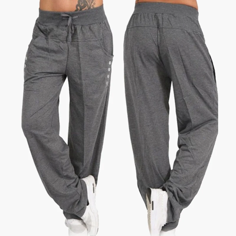 Женская спортивная одежда однотонные дышащие брюки свободные для фитнеса