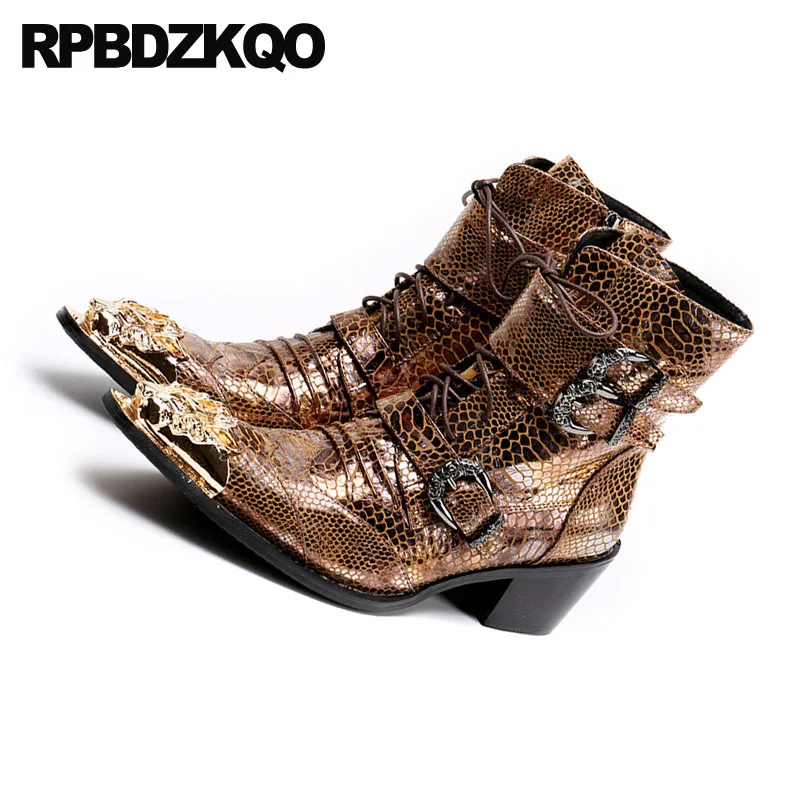 Мужские ботинки на высоком каблуке с острым носком | Обувь