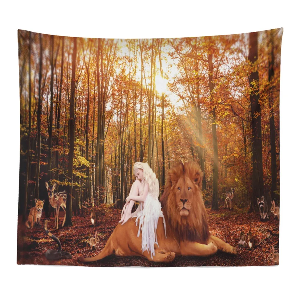 Домашний декор гармоничный Львиный гобелен с 3D изображением животных настенный