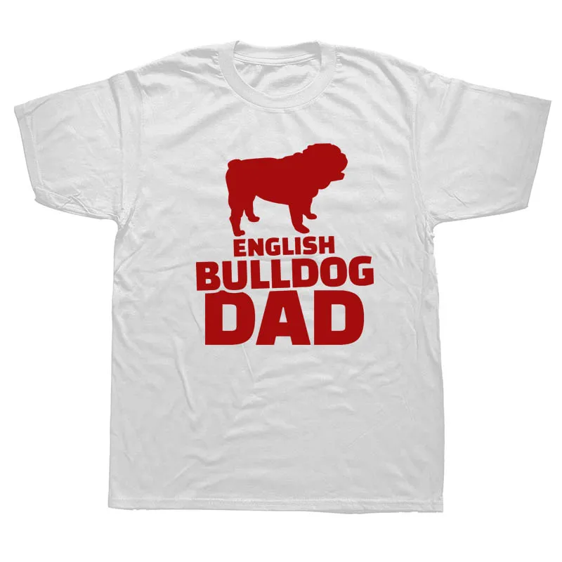 BLACK New Brand cotton For Man English Bulldog Dad T-Shirt Old English Bulldog Dog Design T Shirt - Цвет: BLACK