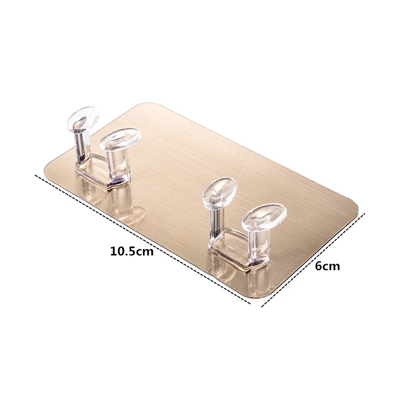 2 шт./компл. двухрядный крючок без следа на липучке матовый кухонный крюк для