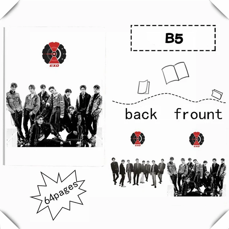 Kpop Home EXO Universe зимний альбом того же стиля водонепроницаемый ноутбук удобный Jotter Pocketbook