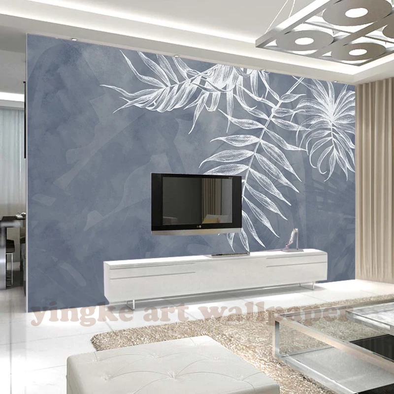 Пользовательские обои темно синий 3d фотообои элегантный Северный европейский