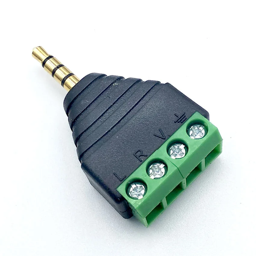 4pole 2pcs 2 шт./лот 3,5 разъем стерео адаптер 3,5 мм RCA аудио; моно-канал штекер к винтовой клемме аудио; моно-канал штекер - Цвет: 4pole 2pcs