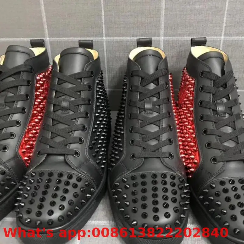 Outdoor Sports Lace Up Black With Red Bottoms For Men Low Cut Sneaker Shoes Spikes Whole Casual Models Flat Loafers | Обувь