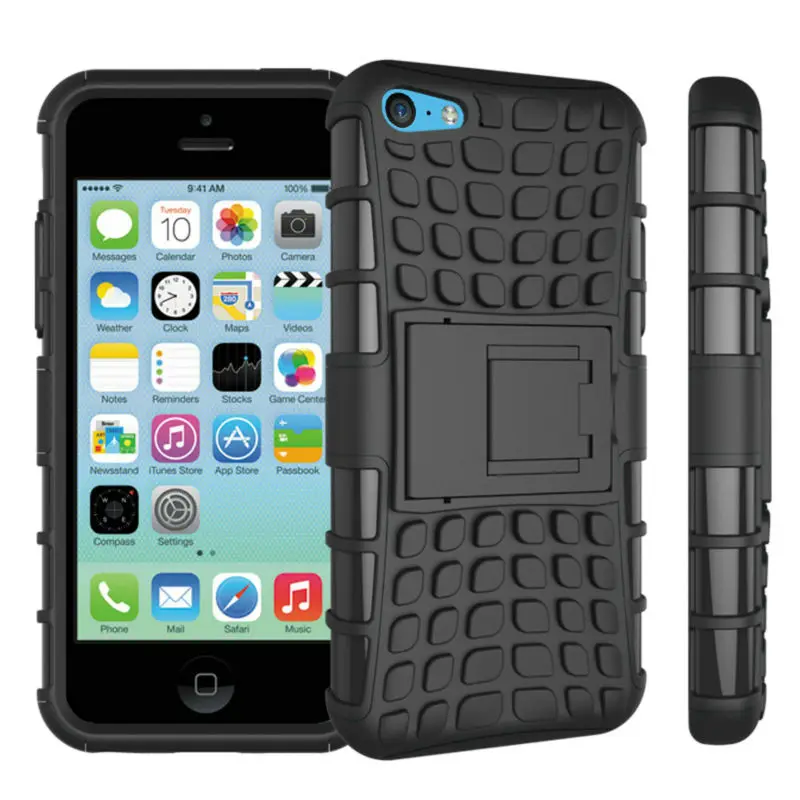 1 ШТ. Телефон Case Для Apple iPhone 5C Случаи Luxury Hybrid PC & ТПУ Держатель Стенд Стиль