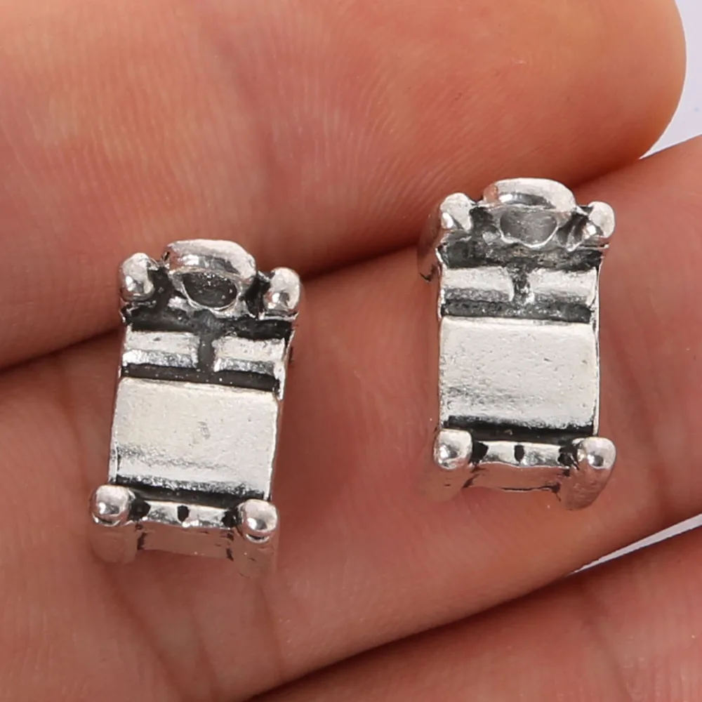 4 шт./лот Подвеска для кровати Античные тибетские серебряные тона 3D Подвески DIY