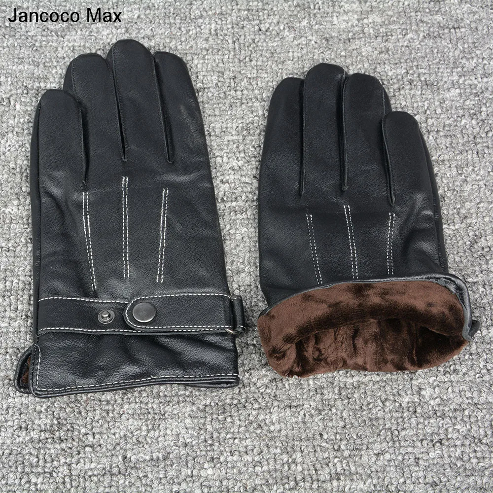Jancoco Max мужские сенсорный экран Весна Зима теплые перчатки Натуральная Овчина кожа Новое поступление S2023