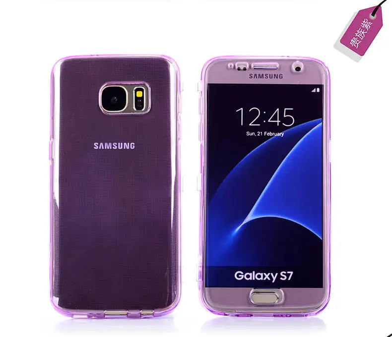 For Samsung Galaxy s6 edge Case Flip Clear Tpu Cover Silicone Transparent Coque Carcasa Touch Screen Protector Bag | Мобильные