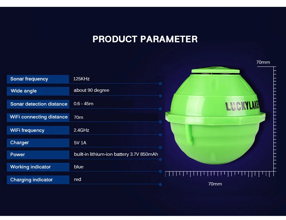 Беспроводной рыболокатор LUCKYLAKER FF916 подводный сонар приложение для поиска рыбы
