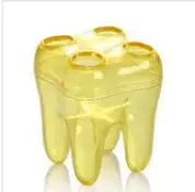 C849Transparenyellow CTREE 8 цветов милый мультфильм форма зуба лицо 4 отверстия Мода зуб стильная зубная щетка держатель кронштейн контейнер ванная комната стирка C849 - Цвет: C849Transparenyellow