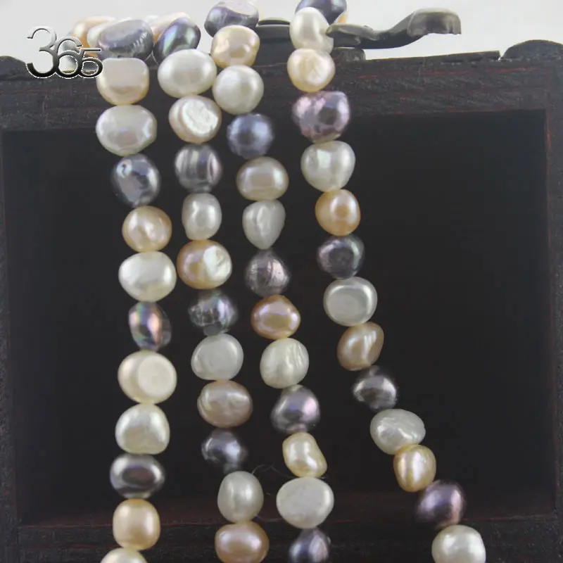 Бусины Из Натурального пресноводного жемчуга длинная нитка 6-8 мм для поделок
