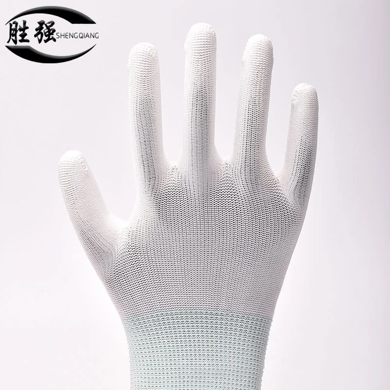 10 пар низкая цена зазор антистатические белые защитные перчатки нейлон ПУ с
