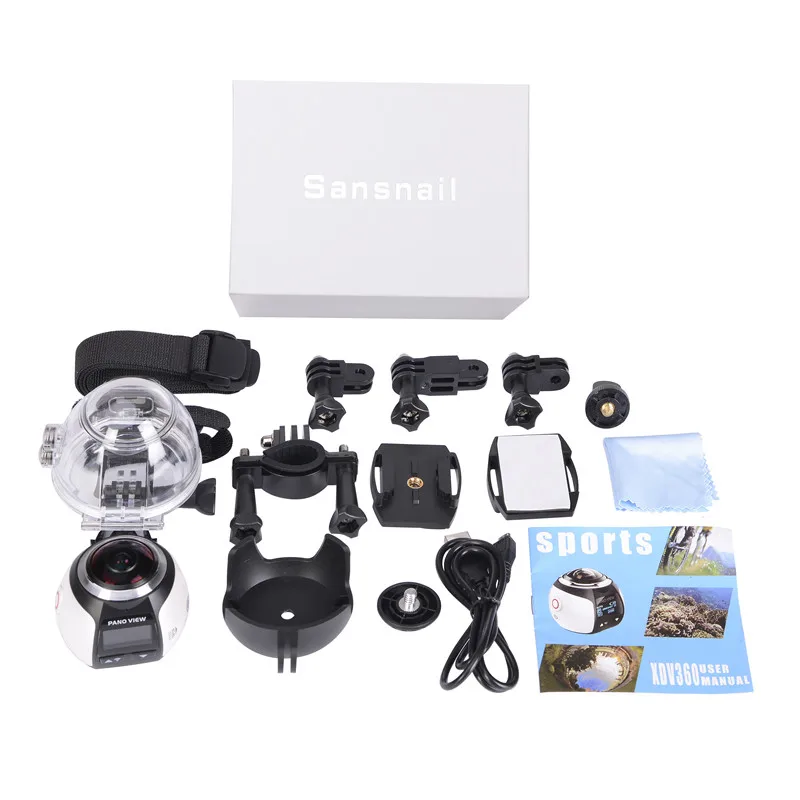 Sansnail 360 камера HD ультра мини панорамная камера wifi 3D Спортивная камера для вождения VR Экшн-камера видеокамера Водонепроницаемая 30 м
