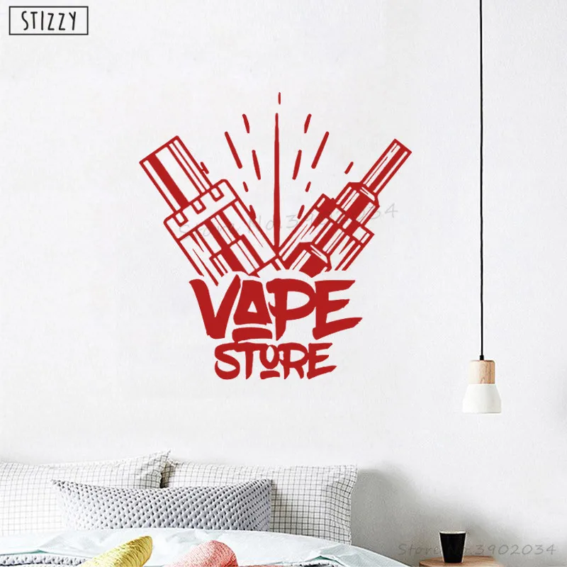 Настенная Наклейка stizzy Современная Vapeshop обои для окна Vaping логотип