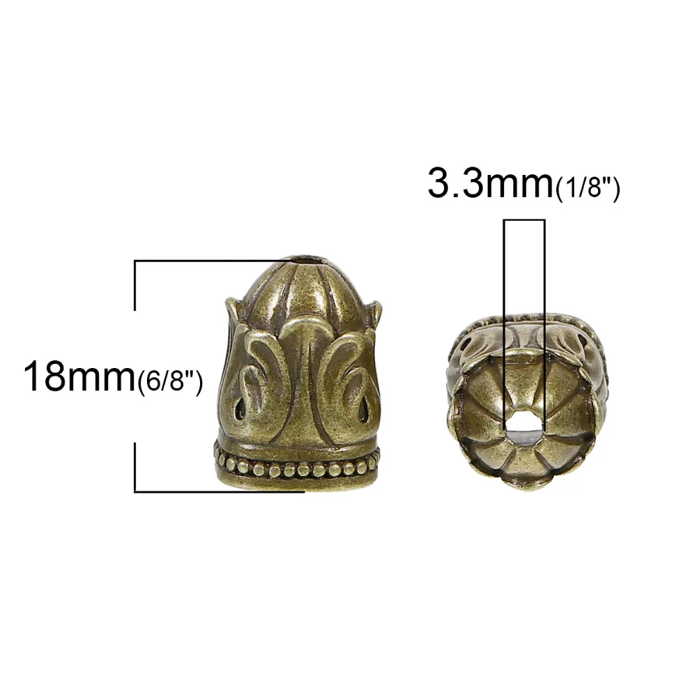 DoreenBeads античные бронзовые бусины из цинкового сплава для самостоятельной сборки(Размер бусин: 14 мм х 11 мм) 18 мм(6/") х 16 мм(5/8"), 2 шт