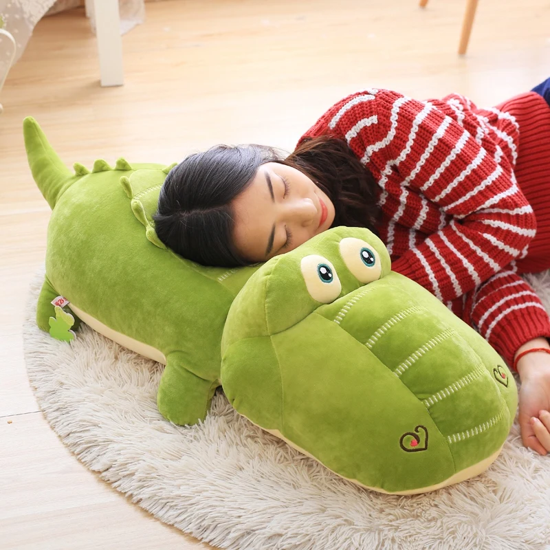 Big Size Crocodile Lying Section Plush Toy Soft Pillow Animal Stuffed Cartoon Sleeping Girl birthday Gift | Игрушки и хобби