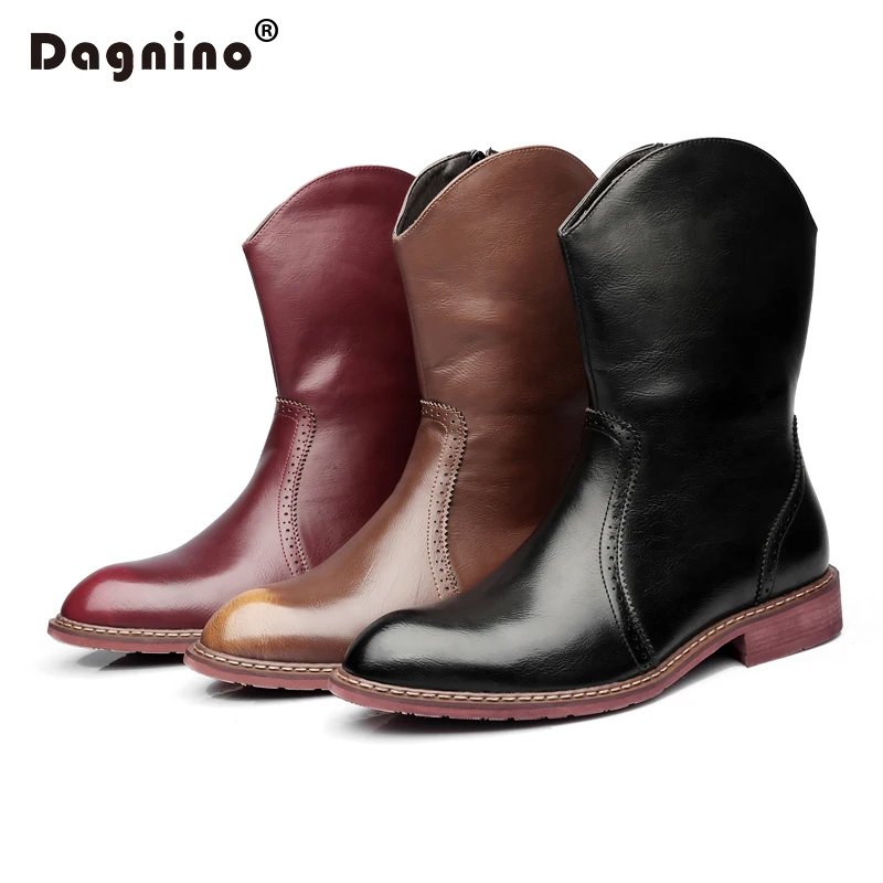 

Winter Genuine Leather Boots High Pointed Knight Ankle Boots Warm Casual Men Zipper Rain Botas Masculina Chelsea Boots Botinas