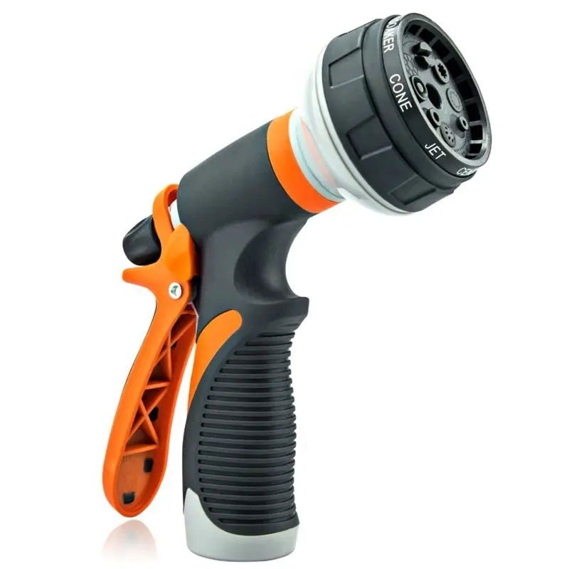 Сопло для шланга для садового опрыскивания без утечек высокого давления с 8 режимами для полива растений и мытья автомобилей.