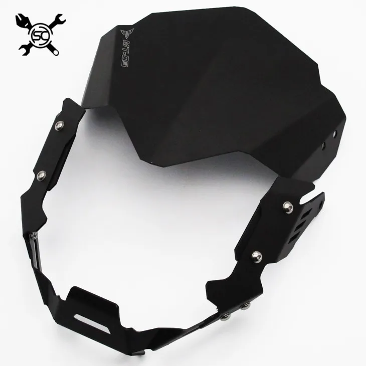 Black cover-shield Мотоциклетное ветровое стекло алюминиевый набор подходит для YAMAHA MT-25 MT-03- MT25 MT03 FZ03 15 19 - Цвет: Black cover-shield