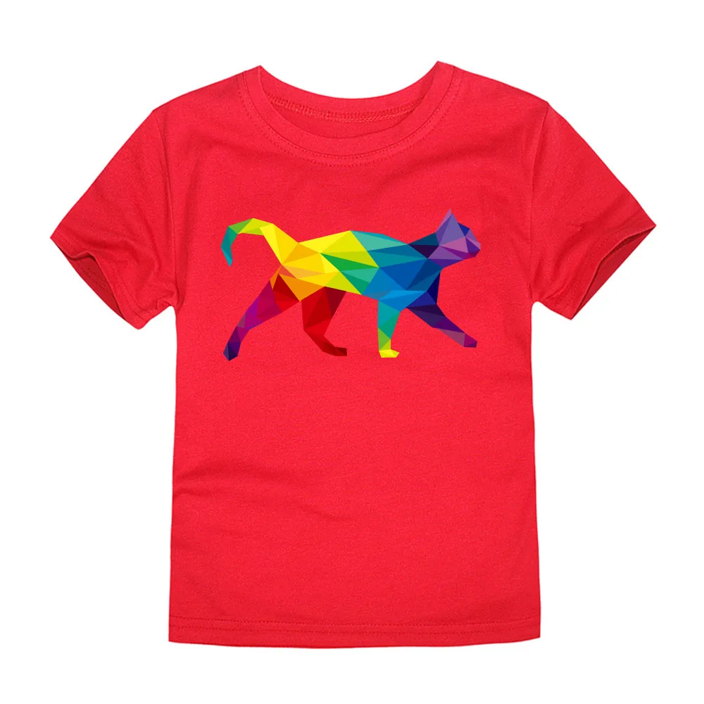 Футболка детская из натурального хлопка с 3D принтом кота на возраст 1-14 лет | Мать