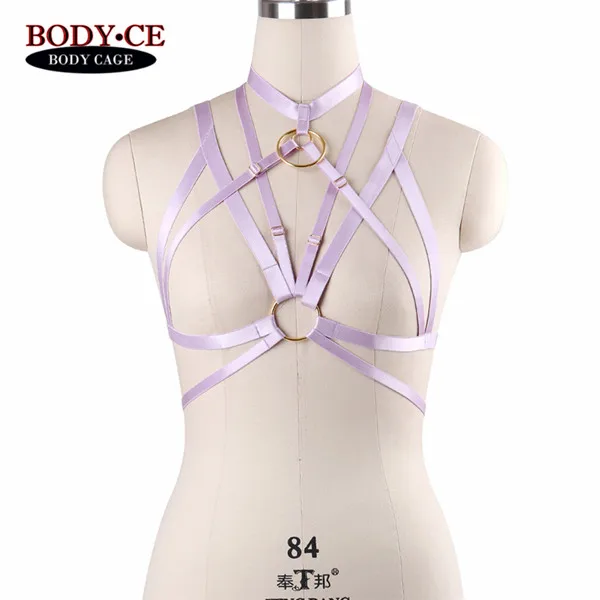 Style O0591 Женское белье Harajuku Goth в розовом и красном цвете, фетиш, БДСМ, связывание, Эротика, полный Хэллоуин, подвязки, эластичная регулировка бретелей, топы, бюстгальтеры - Цвет: Style O0591