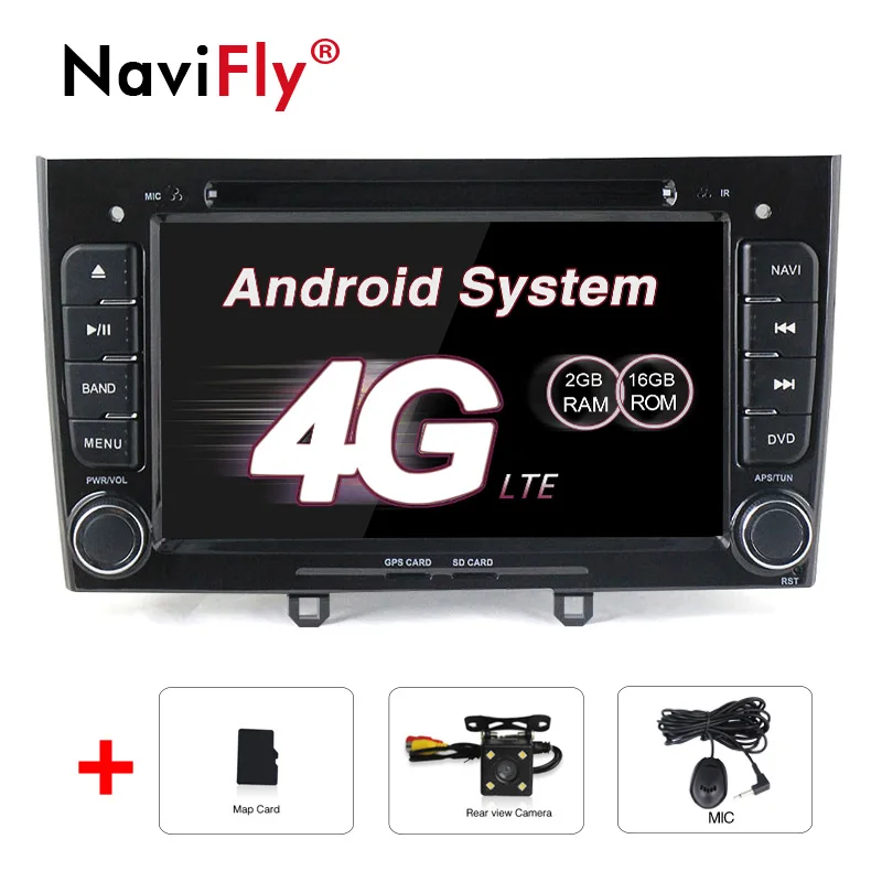 car dvd camera B NaviFly Android 7,1 автомобильный Радио gps навигатор для peugeot 308 408 308SW Авторадио мультимедийный плеер 4G wifi BT RDS карта - Цвет: car dvd camera B