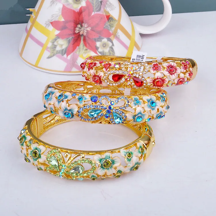 Перегородчатый браслет с этническим ветром и эмалью 18KGP ювелирные изделия 1 шт.