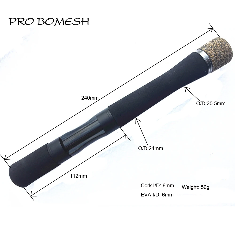 Pro Bomesh 1 комплект 56 г, 65 г, 24 см, 49 см, деревянная катушка, спиннинговая удочка, набор ручек, EVA, резиновая пробка, набор ручек, DIY, стержни, Строительные Компоненты