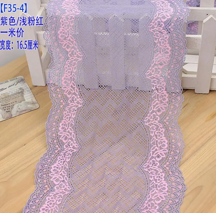 purple 16.5cm 1 м ручной работы украшения волос Эластичные кружево сетки отделка S одежда ленты свадебное платье тонкий тюль отделка - Цвет: purple 16.5cm