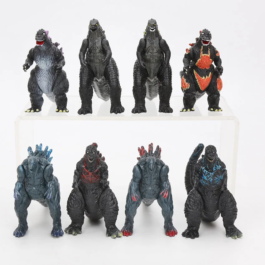 8pcs 8 см японского аниме Kaiju фигурки 1/12 Масштаб Окрашенные фигурки динозавра ПВХ Фигурки Brinquedos - Цвет: 8pcs